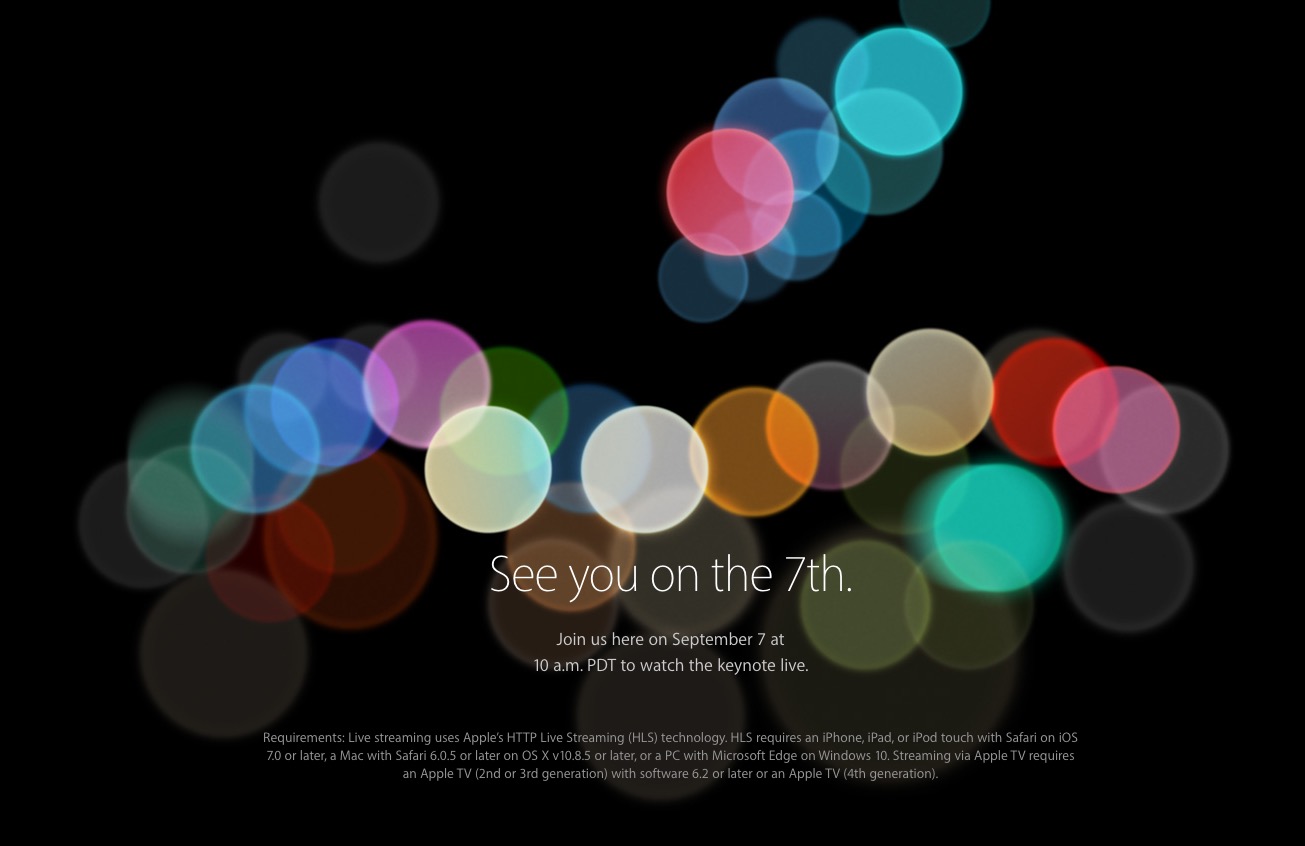 アップル、9月7日にiPhone 7発表へ。スペシャルイベントの開催を告知