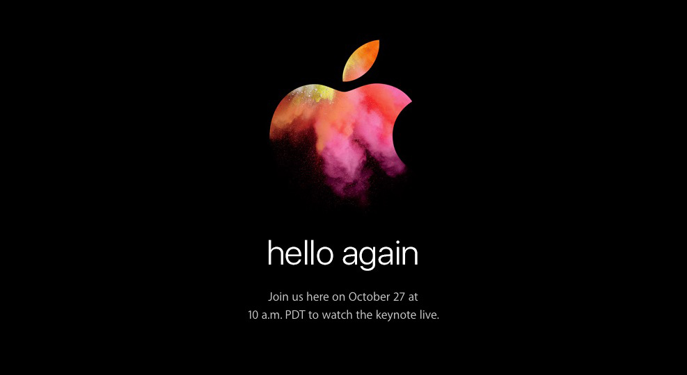 アップル、10月27日に新型MacBook Air / Pro発表か。スペシャルイベント「hello again」を開催