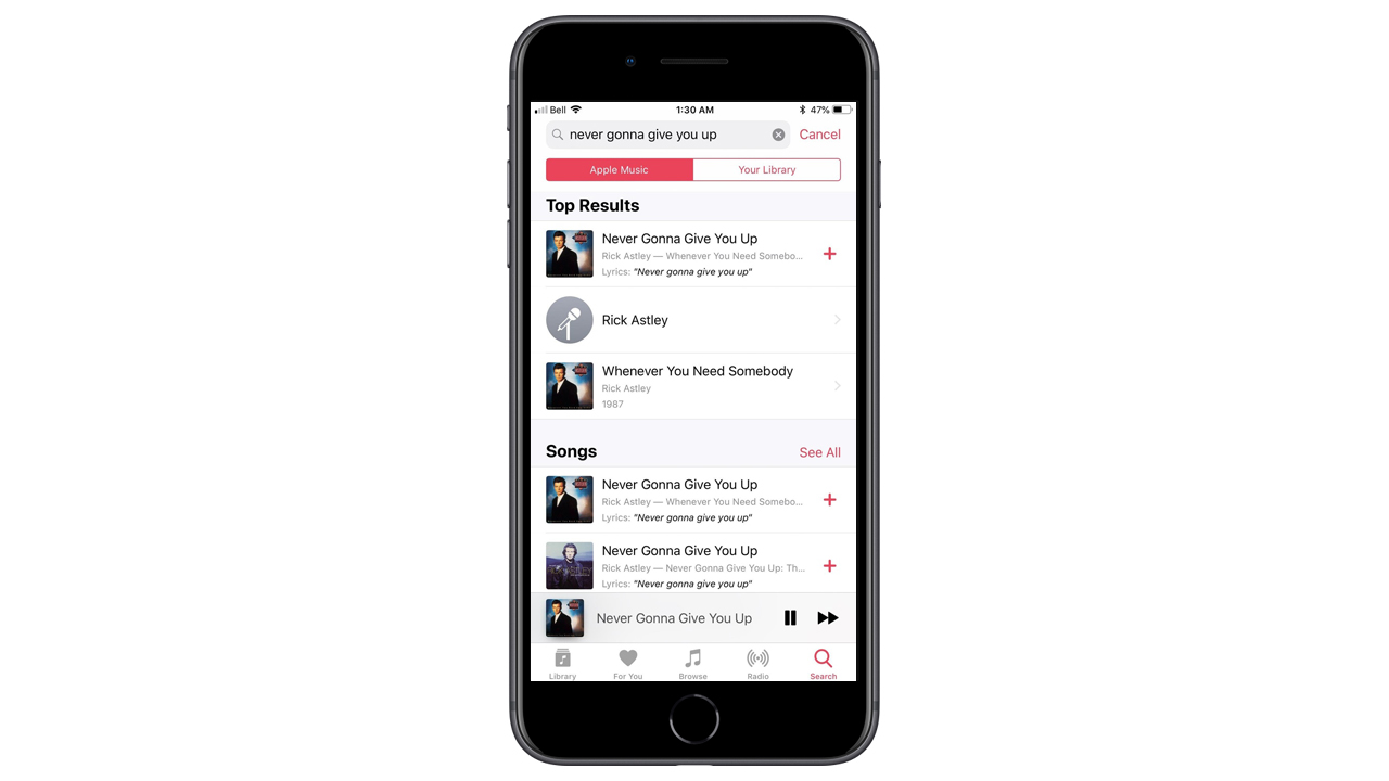 iOS 12、Apple Musicで歌詞による曲検索が可能に