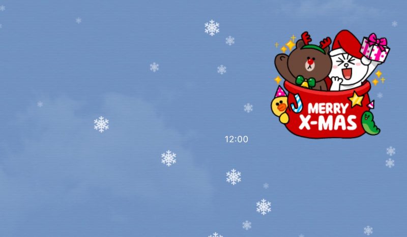 クリスマスでlineのトーク画面に雪 今年は2回目