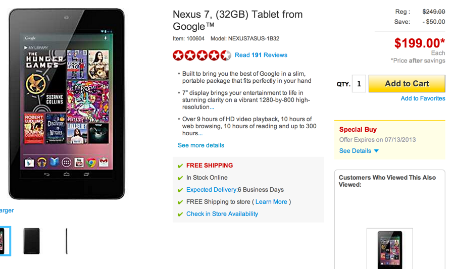 新型Nexus7の登場間近？ー米国にて現行モデルの値下げが始める
